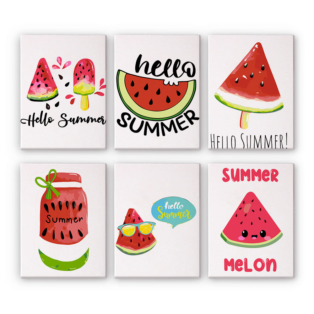 Sweet Summer Melons 6 Pack Mini Paint by Numbers Kit