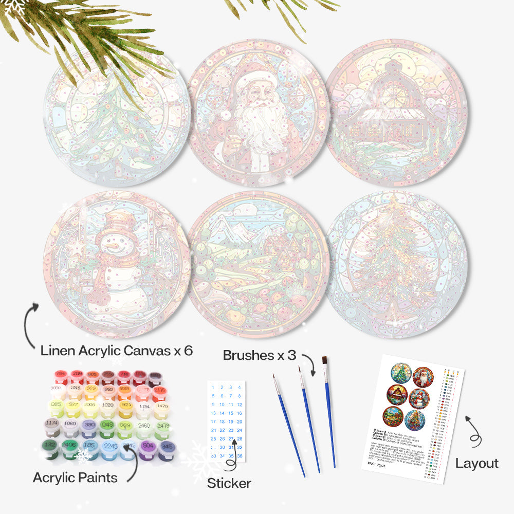 6 Piece Christmas Placemat Set 20cm V1