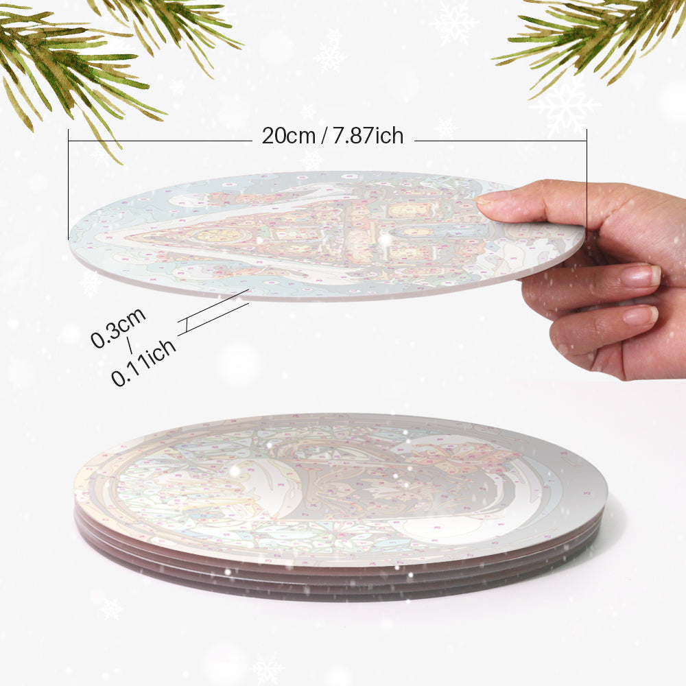 6 Piece Christmas Placemat Set 20cm V2