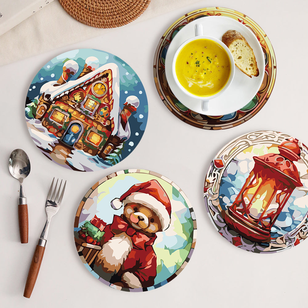 6 Piece Christmas Placemat Set 20cm V2