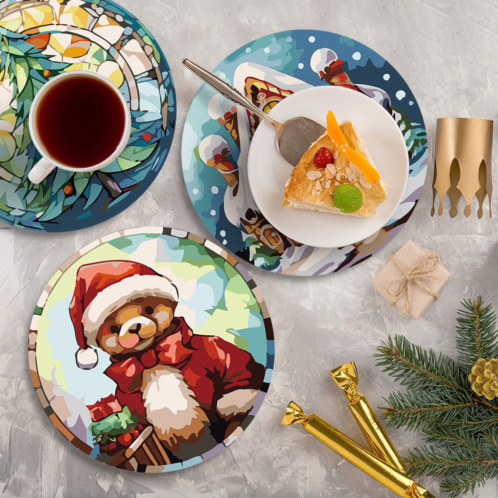 6 Piece Christmas Placemat Set 20cm V2