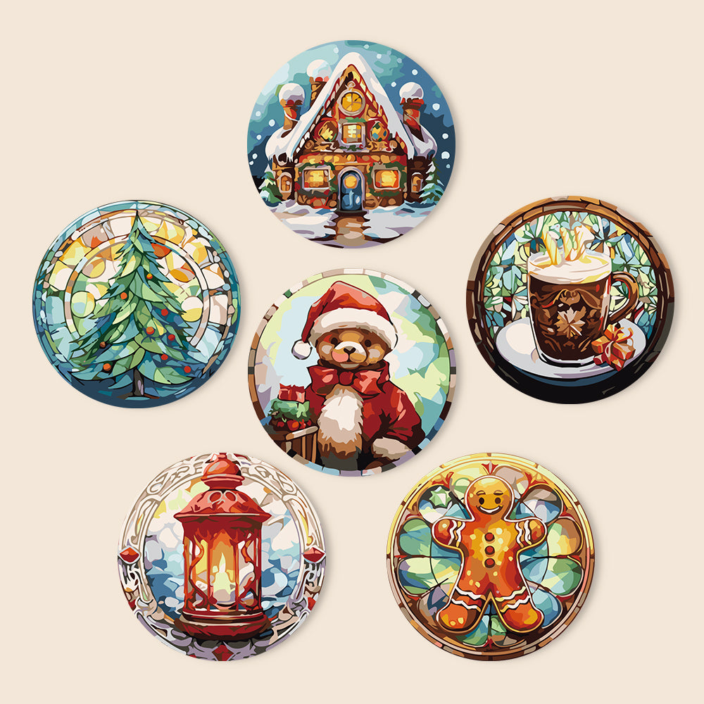 6 Piece Christmas Placemat Set 20cm V2