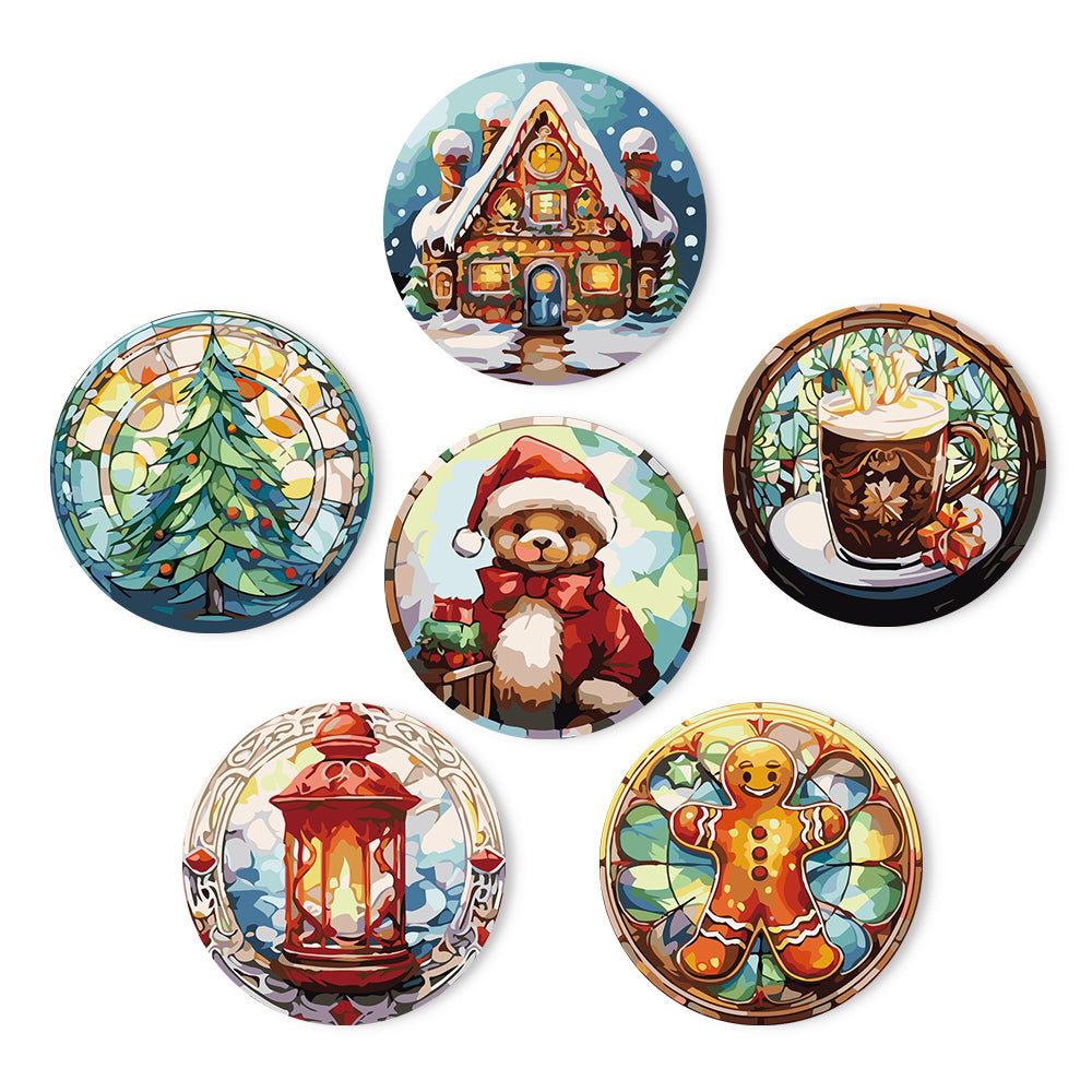 6 Piece Christmas Placemat Set 20cm V2