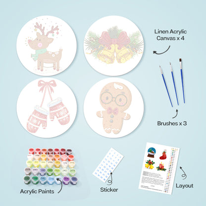 6 Piece Christmas Placemat Set 20cm - Set 24