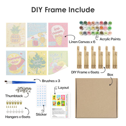 Hello June 6 Pack Mini Paint by Numbers Kit