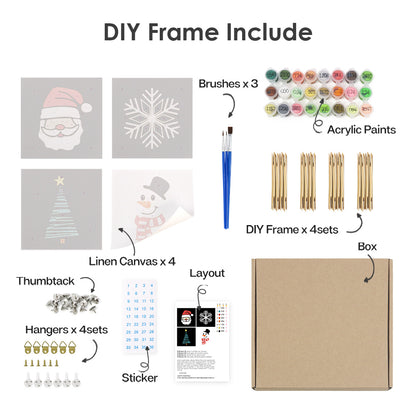 Festive Cheer 4 Pack Mini Paint by Numbers Kit