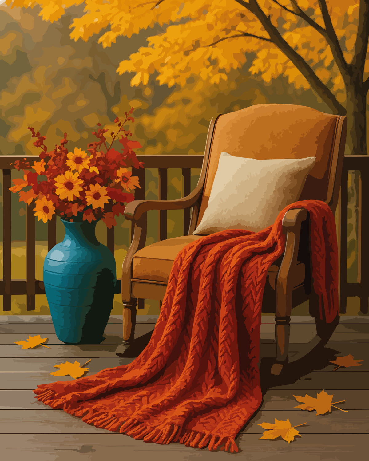 Golden Rocking Chair – Paint Your Numbers