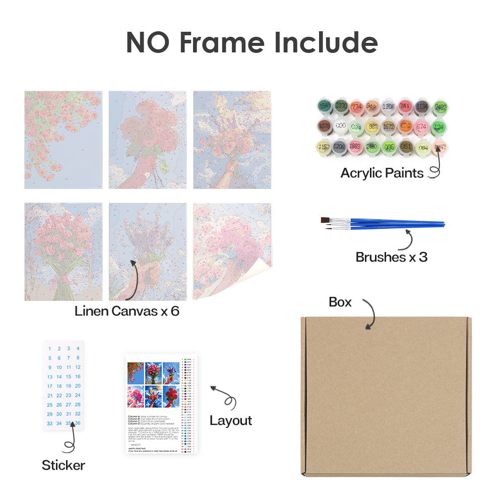 Bouquets of Light 6 Pack Mini Paint by Numbers Kit