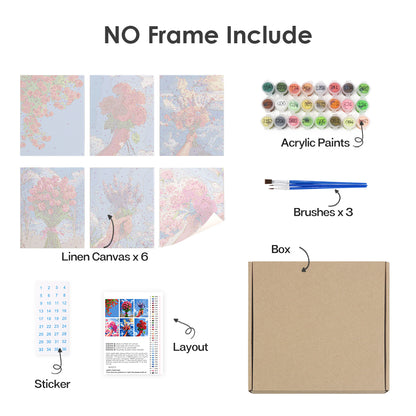 Bouquets of Light 6 Pack Mini Paint by Numbers Kit