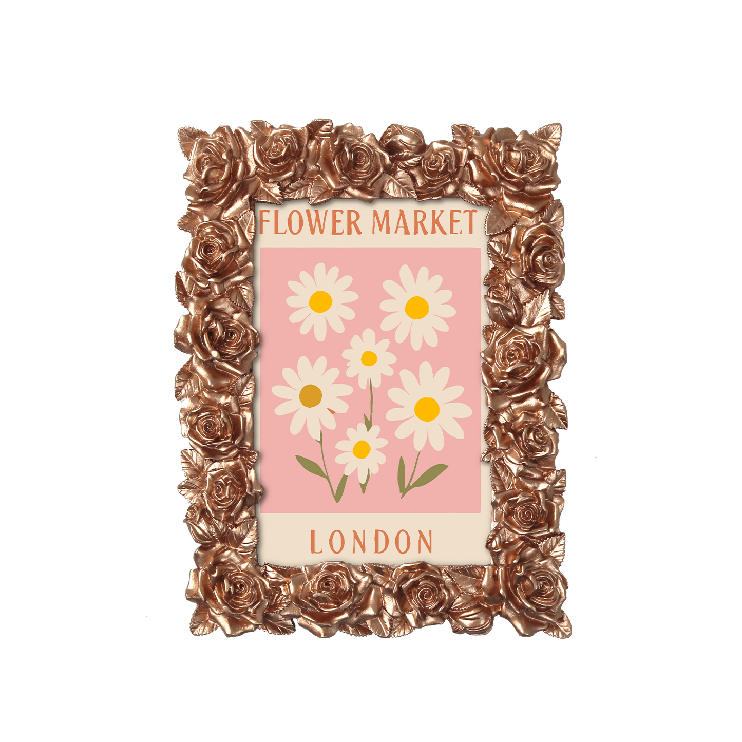 London Flower Market framed mini paint by numbers showing cheerful daisies and classic city poster artwork