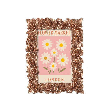 London Flower Market framed mini paint by numbers showing cheerful daisies and classic city poster artwork