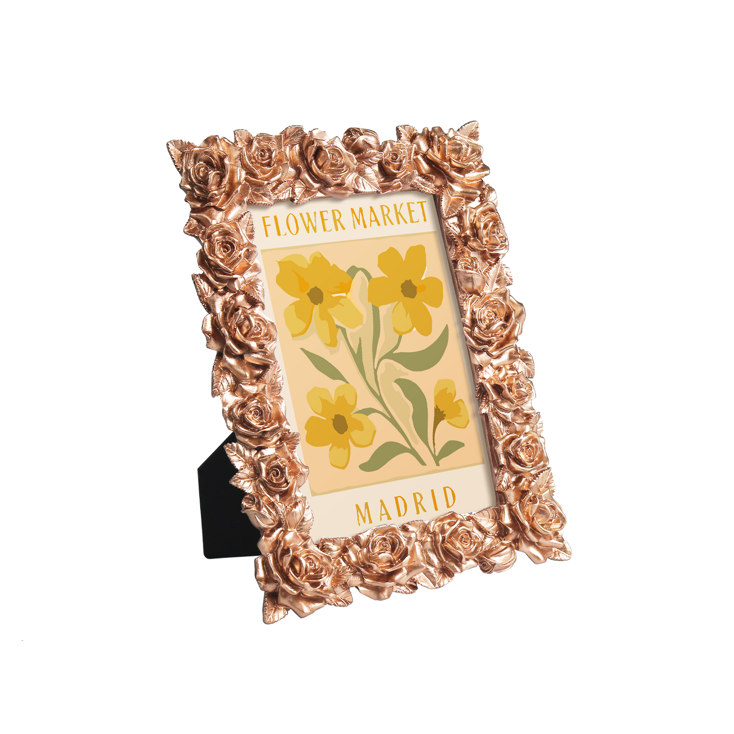 Madrid Flower Market framed mini paint by numbers featuring bright floral arrangement in a vintage poster design