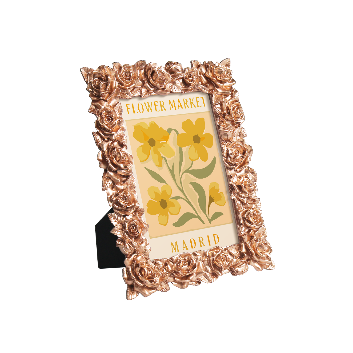 Madrid Flower Market framed mini paint by numbers featuring bright floral arrangement in a vintage poster design