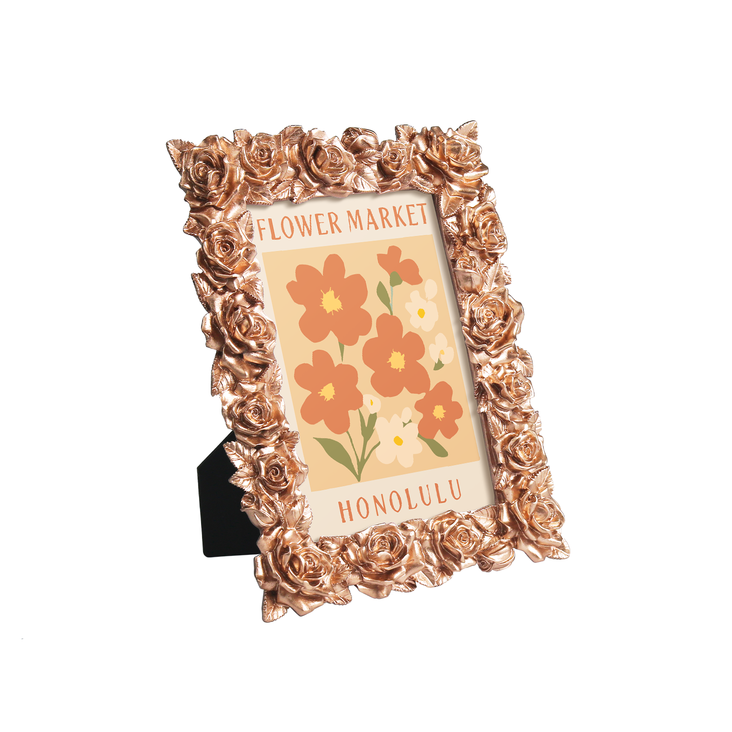 Honolulu Flower Market framed mini paint by numbers featuring tropical flowers in a colorful island-inspired design
