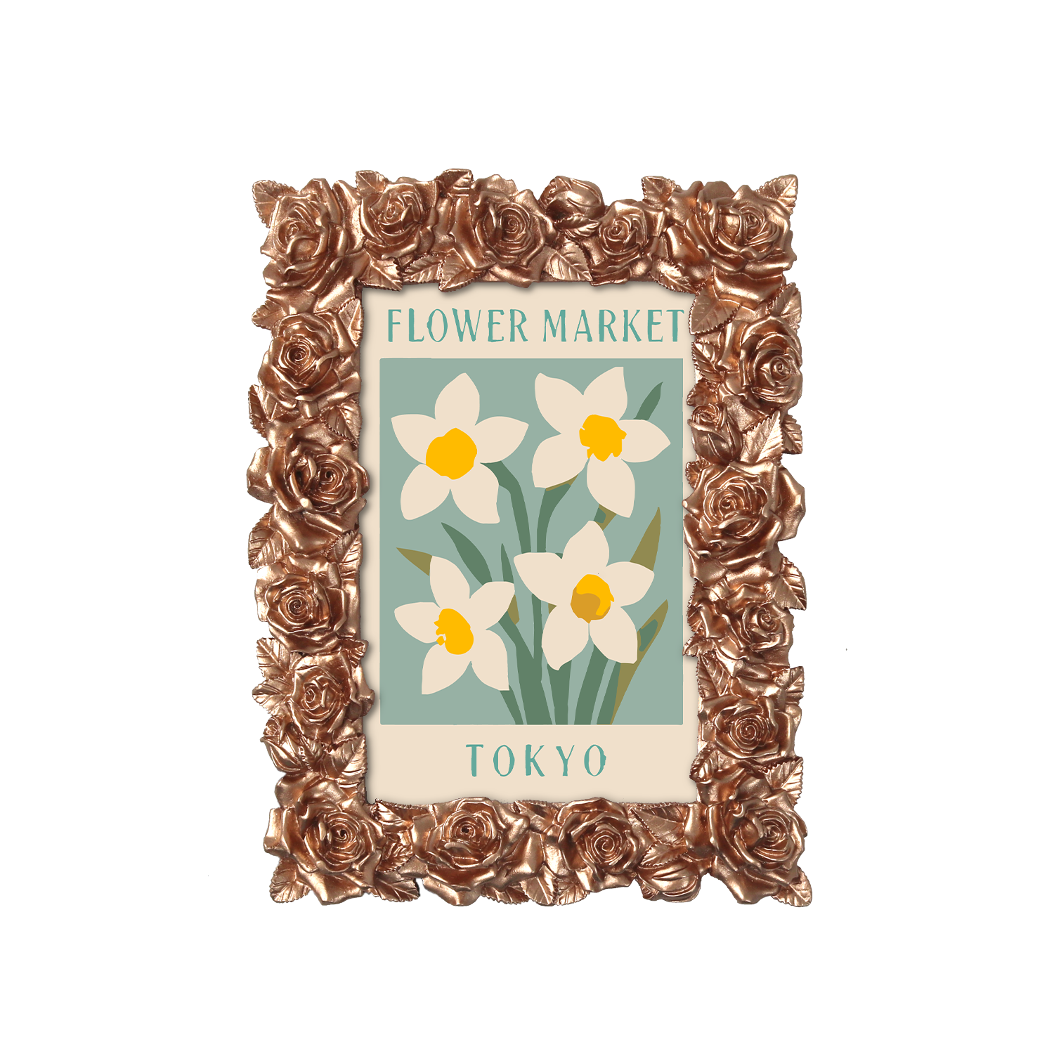 Tokyo Flower Market framed mini paint by numbers featuring elegant floral design inspired by Japanese aesthetics