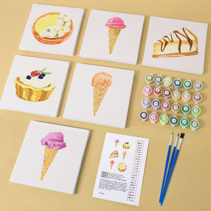 Ice Cream and More 6 Pack Mini Paint by Numbers Kit