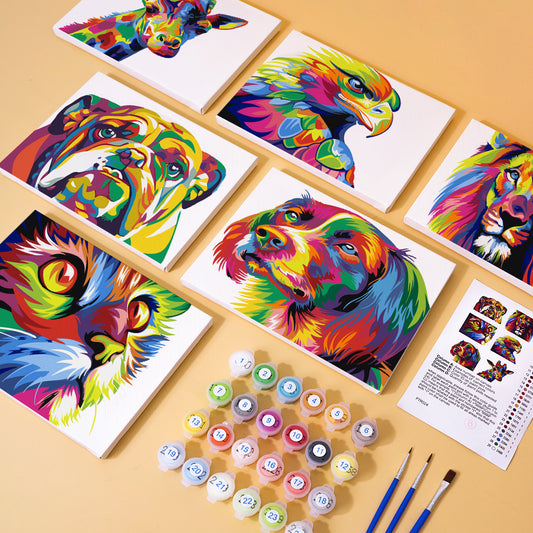 Vivid Wildlife 6 Pack Mini Paint by Numbers Kit