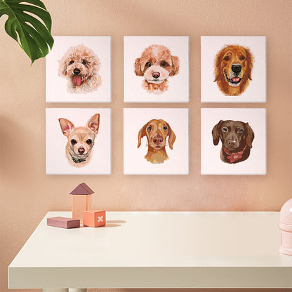 Puppy Faces 6 Pack Mini Paint by Numbers Kit