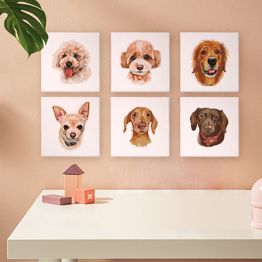 Puppy Faces 6 Pack Mini Paint by Numbers Kit