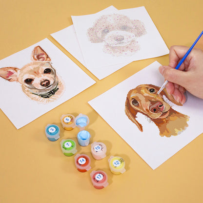 Puppy Faces 6 Pack Mini Paint by Numbers Kit