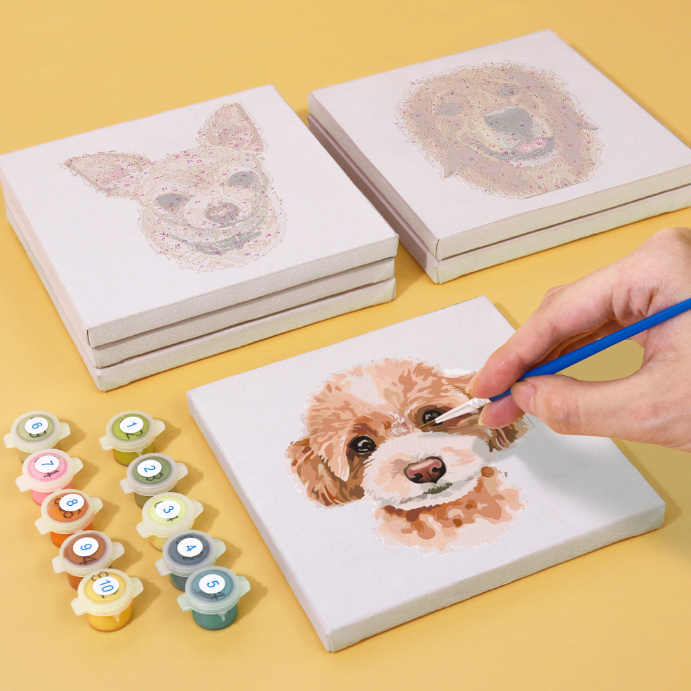 Puppy Faces 6 Pack Mini Paint by Numbers Kit