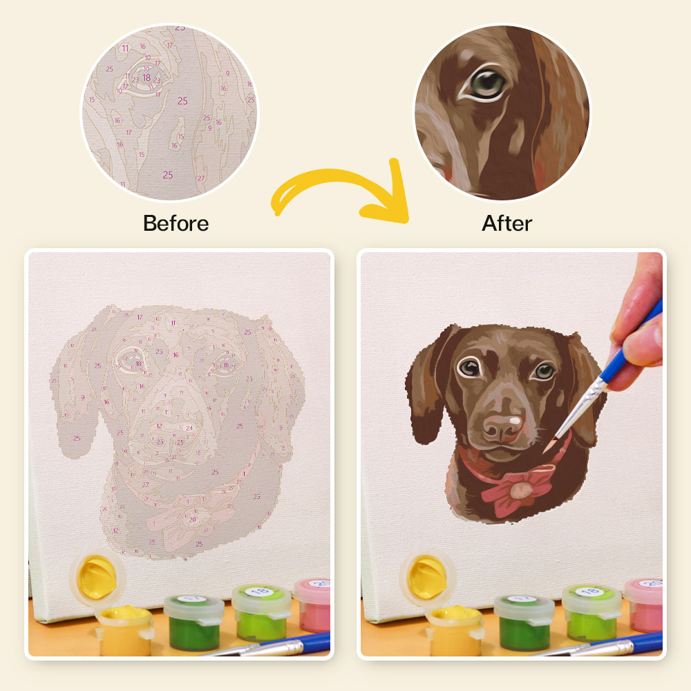 Puppy Faces 6 Pack Mini Paint by Numbers Kit