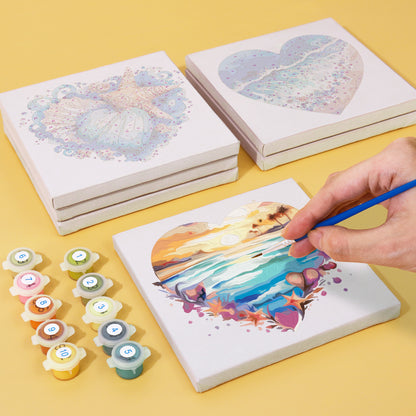 Ocean Hearts 6 Pack Mini Paint by Numbers Kit