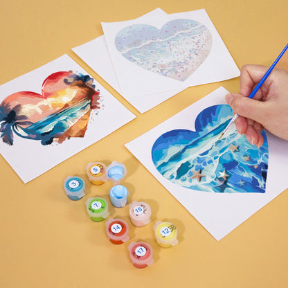 Ocean Hearts 6 Pack Mini Paint by Numbers Kit