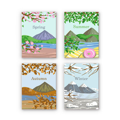 Four Seasons Landscape 4 Pack Mini Paint by Numbers Kit