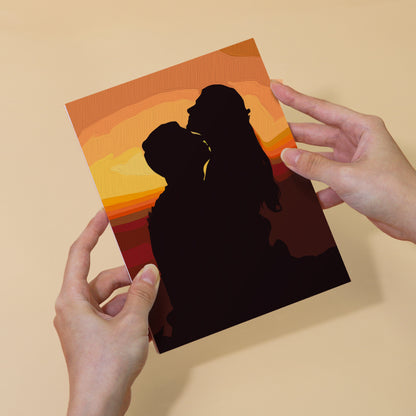 Romantic Sunset Couple 6 Pack Mini Paint by Numbers Kit