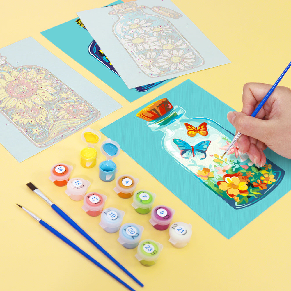 Blooming Bottles 6 Pack Mini Paint by Numbers Kit