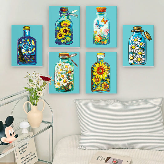 Blooming Bottles 6 Pack Mini Paint by Numbers Kit