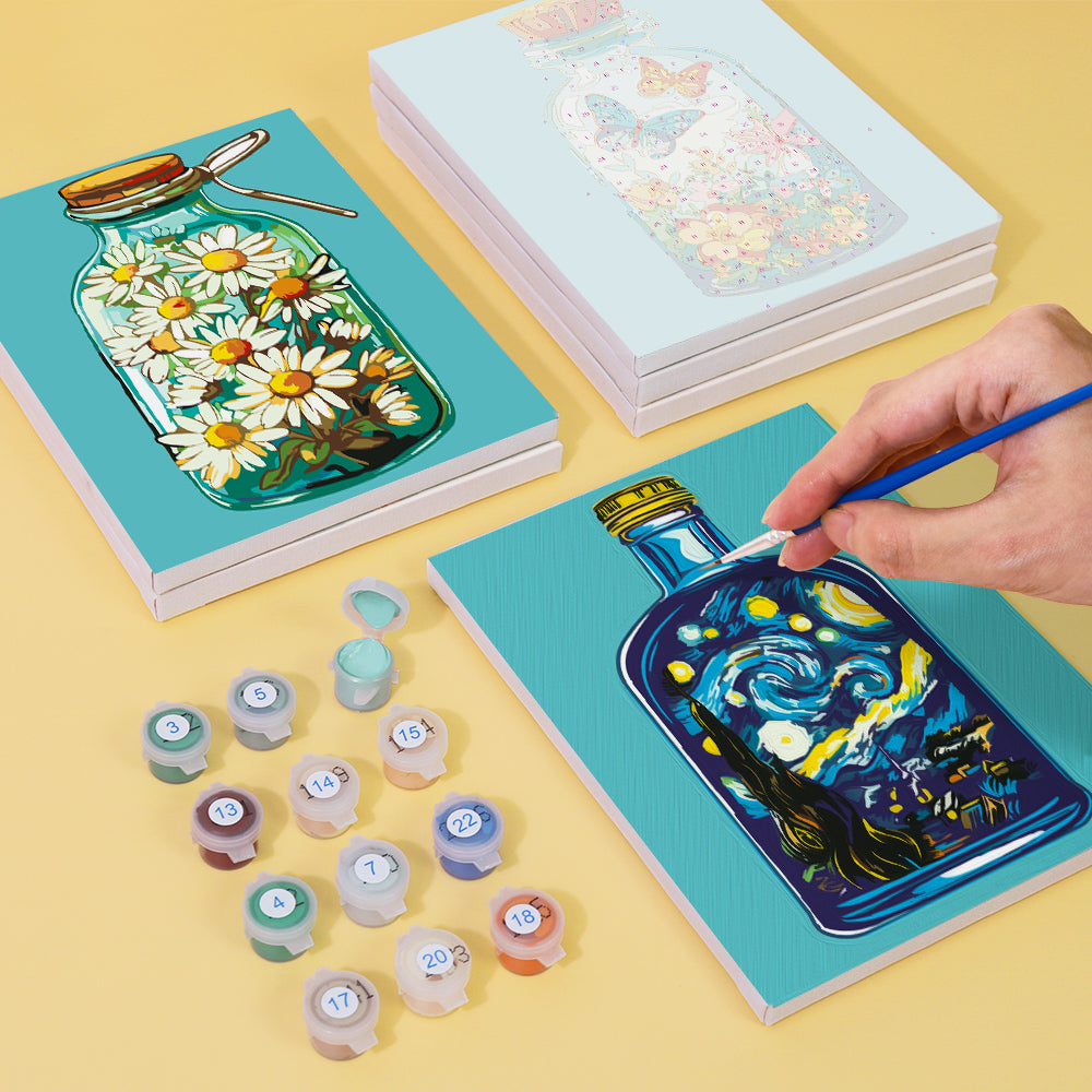 Blooming Bottles 6 Pack Mini Paint by Numbers Kit
