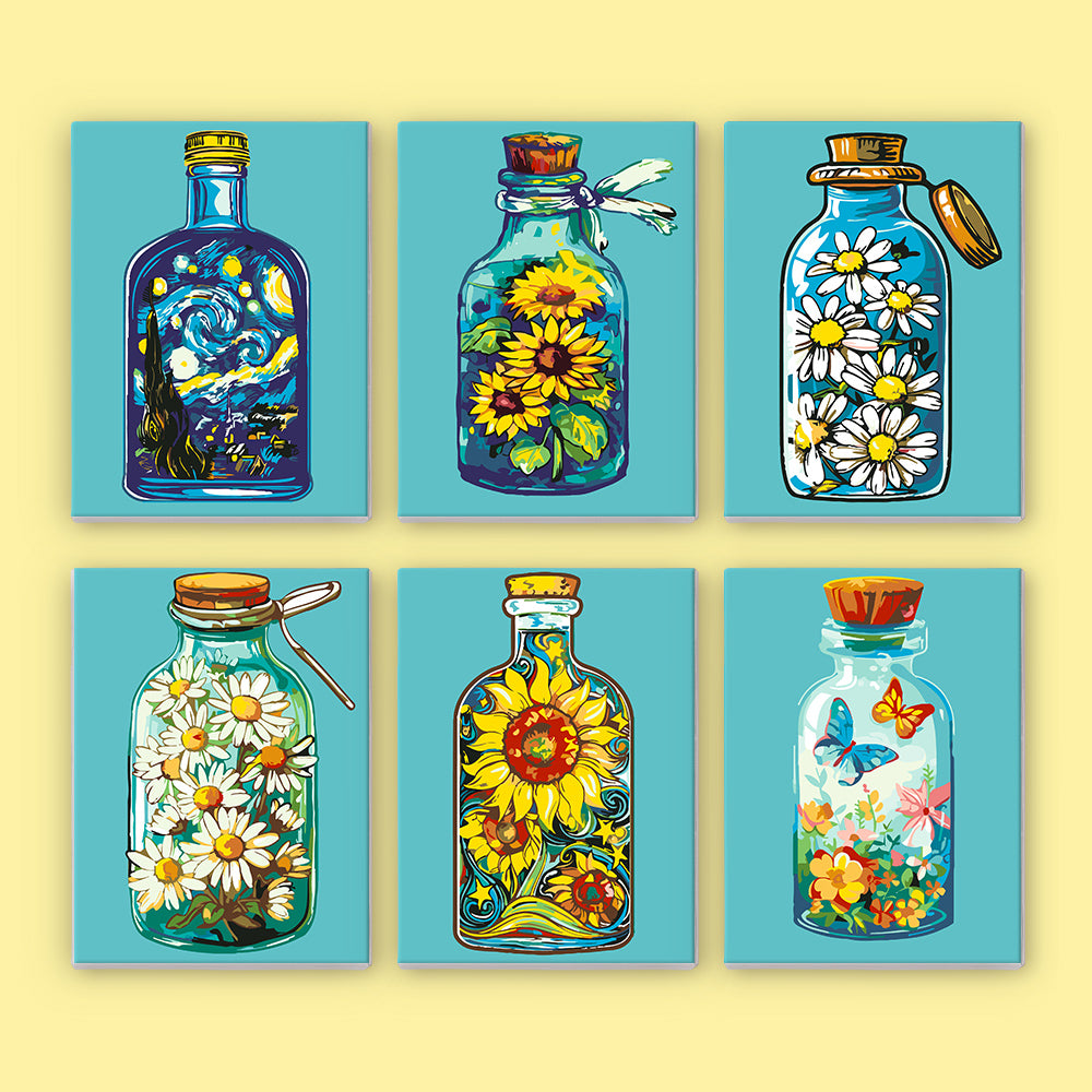 Blooming Bottles 6 Pack Mini Paint by Numbers Kit