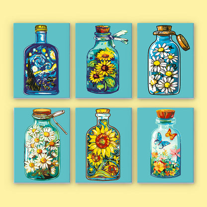 Blooming Bottles 6 Pack Mini Paint by Numbers Kit
