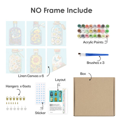 Blooming Bottles 6 Pack Mini Paint by Numbers Kit