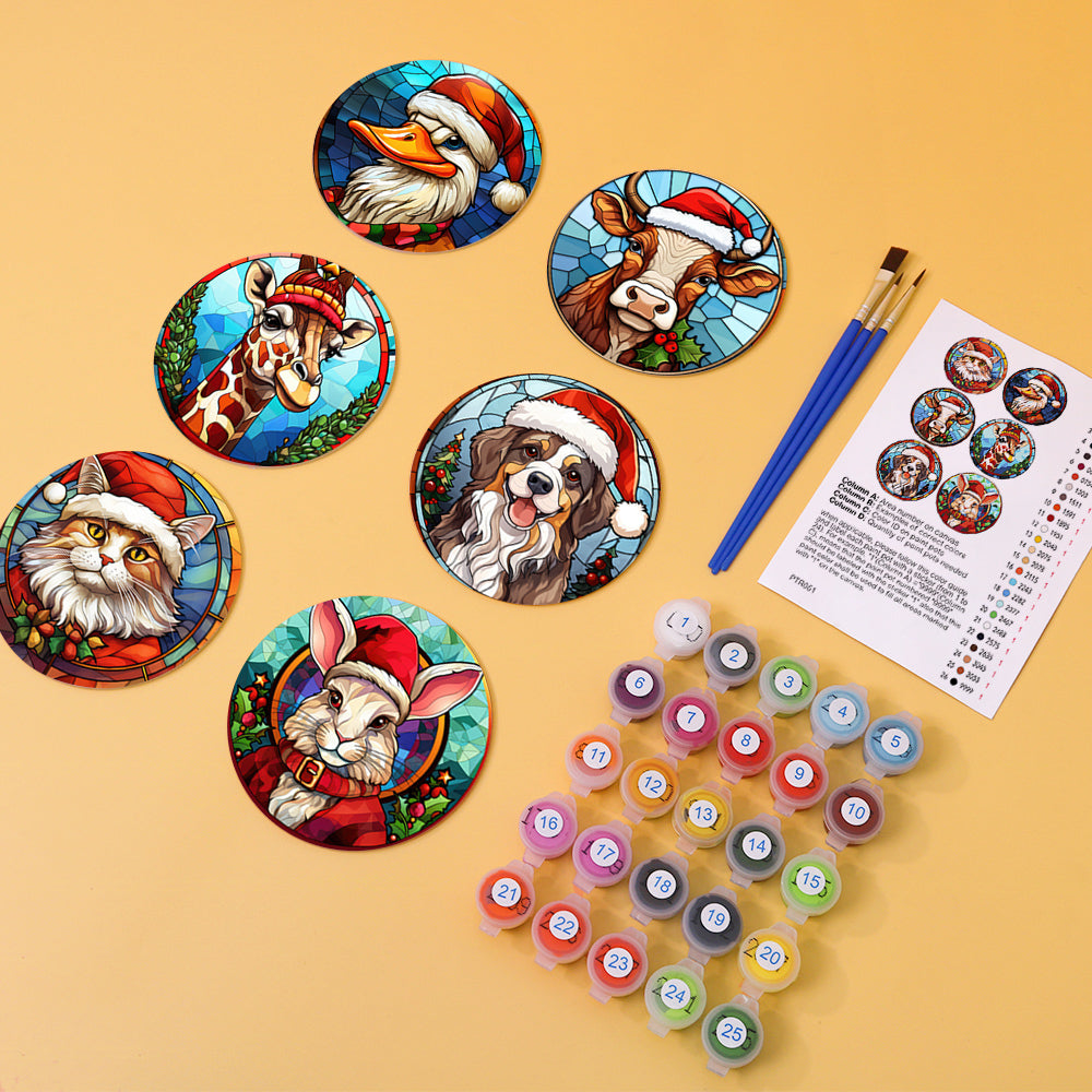 6 Piece Christmas Coaster Set V1