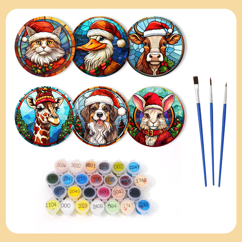 6 Piece Christmas Coaster Set V1