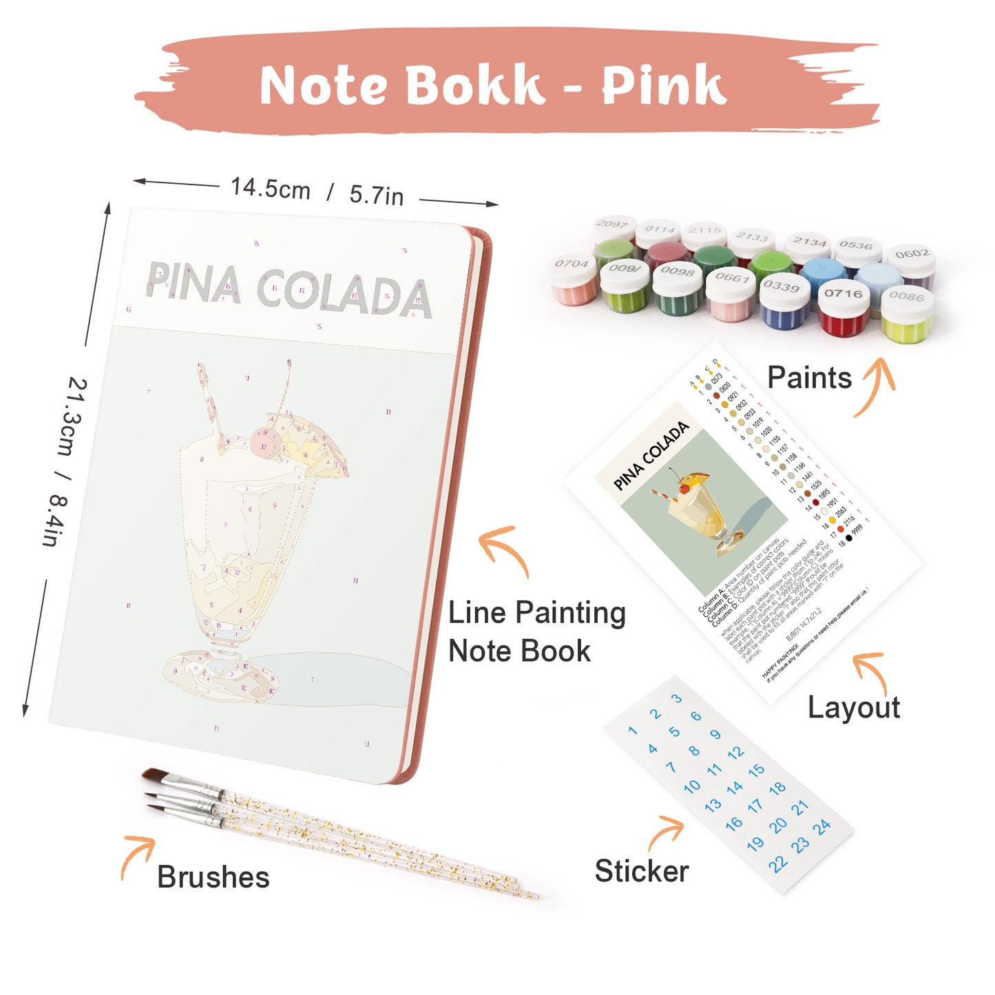 Paint & Sip Notebook – Piña Colada Edition