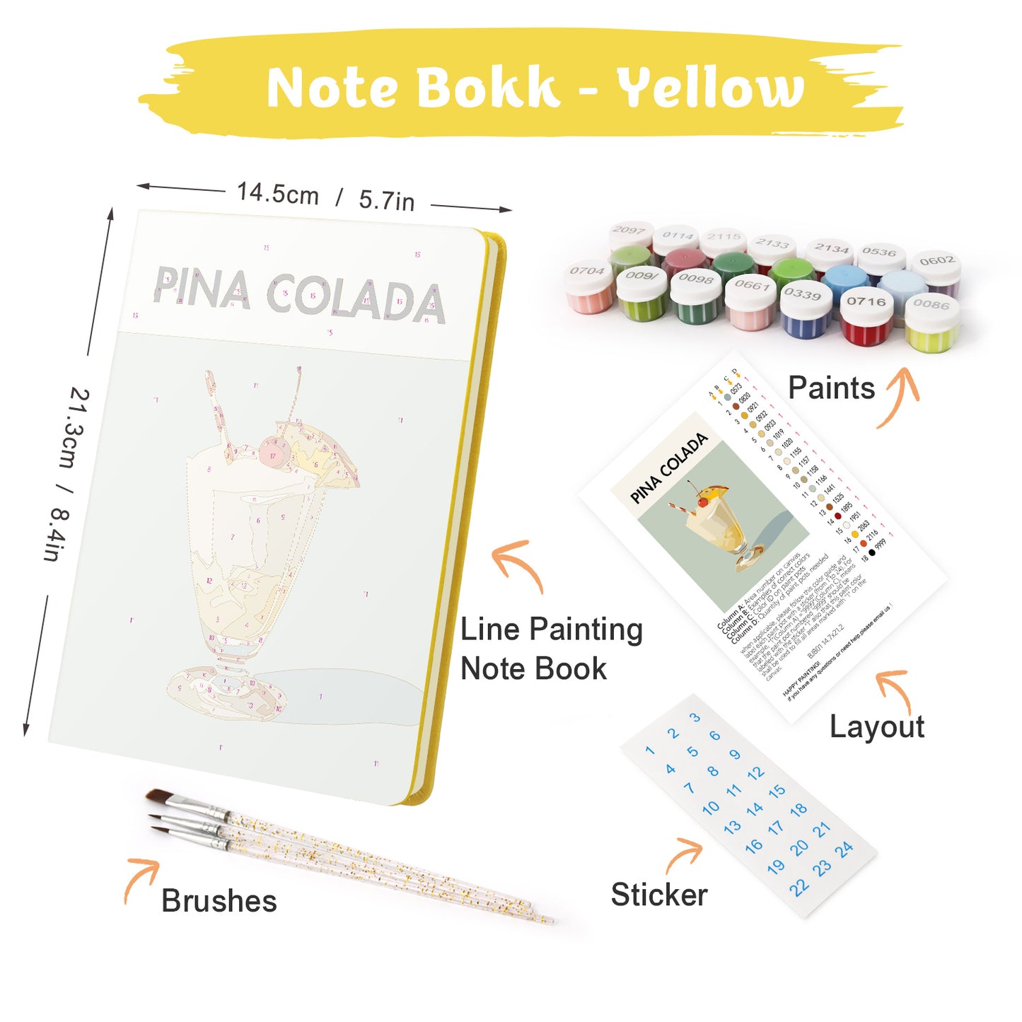 Paint & Sip Notebook – Piña Colada Edition