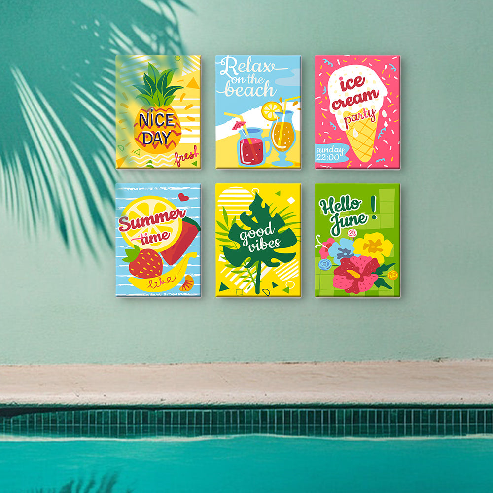 Hello June 6 Pack Mini Paint by Numbers Kit